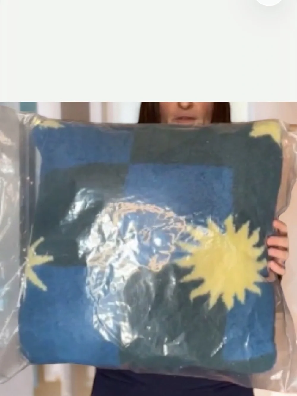 URBAN OUTFITTERS 18” Square Amped Fleece Overstuffed Throw Pillow